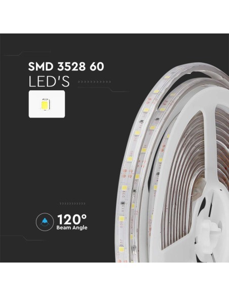 Strip LED SMD3528 3 6W/m 5m 60 LED/m 12V 6000K IP65 8mm-preview 6379