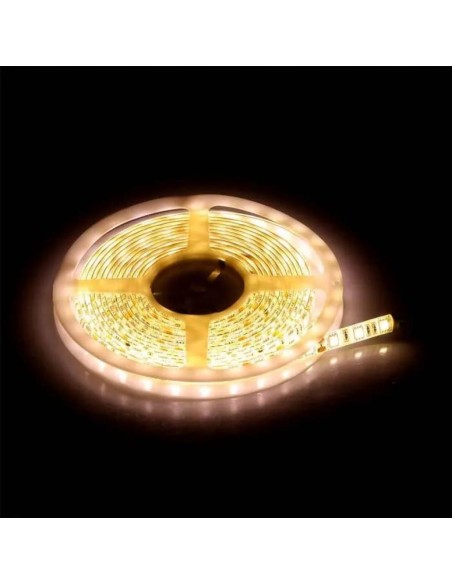 Strip LED SMD5050 11W/m 5m 60 LED/m 12V 3000K IP65 10mm-preview 6497
