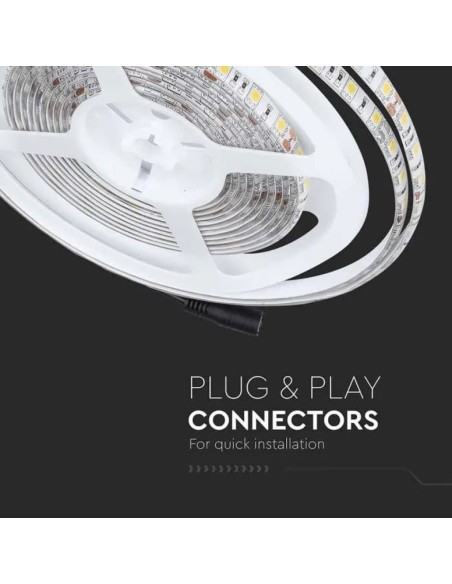 Strip LED SMD5050 11W/m 5m 60 LED/m 12V 3000K IP65 10mm-preview 6501