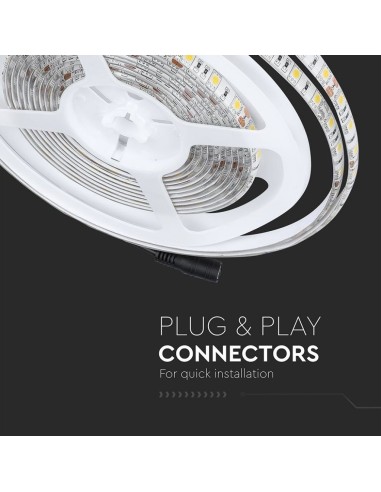 Strip LED SMD5050 11W/m 5m 60 LED/m 12V 4000K IP65 10mm-preview 6503
