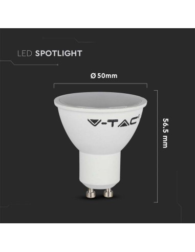 Faretto LED GU10 4 5W 110 gradi Copertura Satinata 3000K-dimensioni