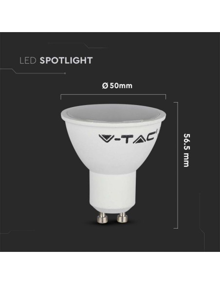 Faretto LED GU10 4 5W 110 gradi Copertura Satinata 3000K-dimensioni