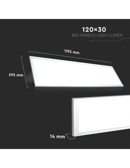 Pannello LED 29W 120LM/W 1200*300mm 4000K Driver Incluso-dimensioni