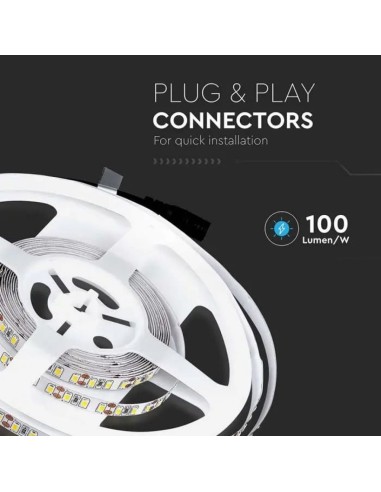 Strip LED SMD3528 8W/m 5m 120 LED/m 12V 3000K IP20 8mm-preview 6367