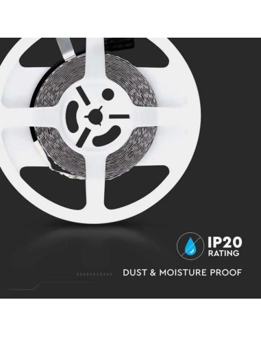 Strip LED SMD3528 8W/m 5m 120 LED/m 12V 3000K IP20 8mm-preview 6368