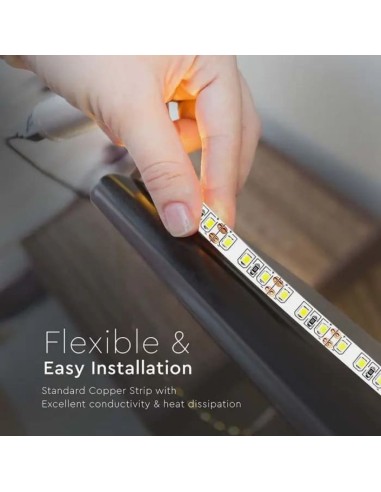 Strip LED SMD3528 8W/m 5m 120 LED/m 12V 3000K IP20 8mm-preview 6372