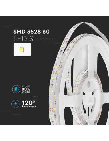 Strip LED SMD3528 4 2W/m 5m 60 LED/m Blu 12V IP20 8mm-preview 6345