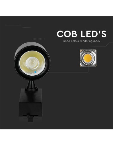 Faretto LED da Binario 35W 100LM/W Colore Nero 4000K-preview 6263
