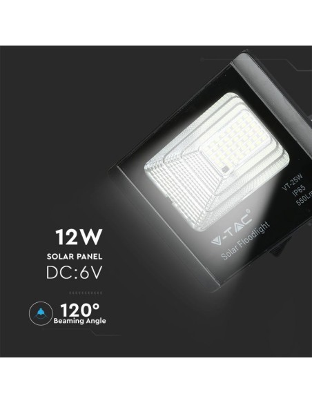 Faro LED con Telecomando e Pannello Solare 12W 6000K-preview 6112