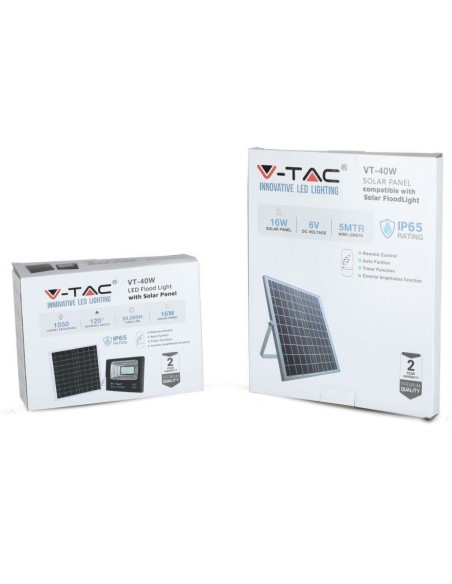 Faro LED con Telecomando e Pannello Solare 16W 6000K-preview 6131