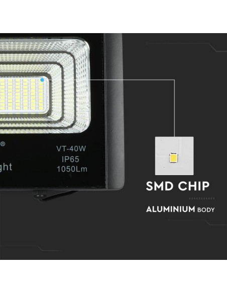 Faro LED con Telecomando e Pannello Solare 16W 6000K-preview 6138