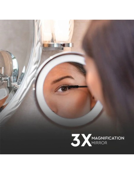 Specchio LED Rotondo 3W Double face Rotabile-prodotto in ambiente