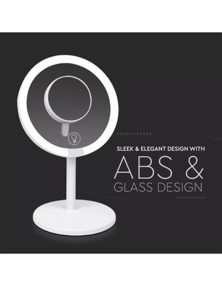 Specchio LED da Tavola ricaricabile 5W 6500k Bianco-preview 4638