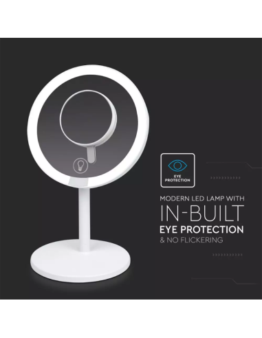 Specchio LED da Tavola ricaricabile 5W 6500k Bianco-preview 4640