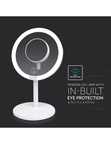 Specchio LED da Tavola ricaricabile 5W 6500k Bianco-preview 4640