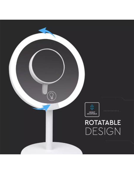 Specchio LED da Tavola ricaricabile 5W 6500k Bianco-preview 4644