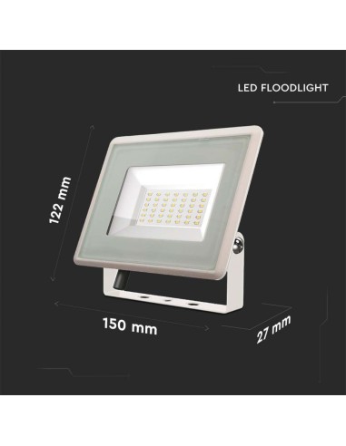 Faro LED SMD 30W F-Series Colore Bianco 6400K IP65-dimensioni