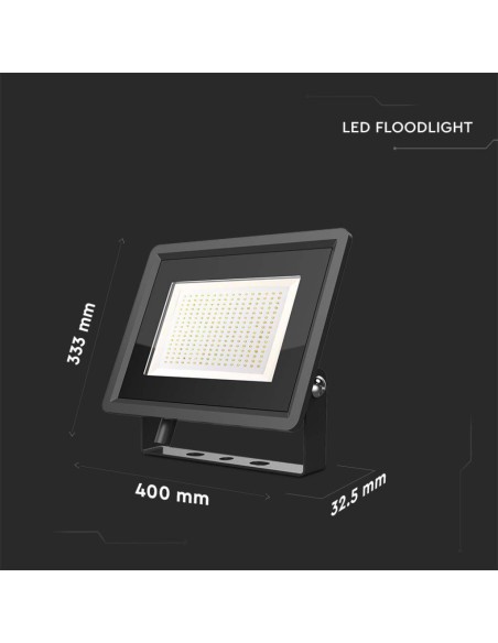 Faro LED SMD 200W F-Series Colore Nero 6400K IP65-dimensioni