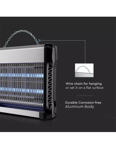 Zanzariera Elettrica con Tubi T8 UV 2*20W 150mq-preview 4859