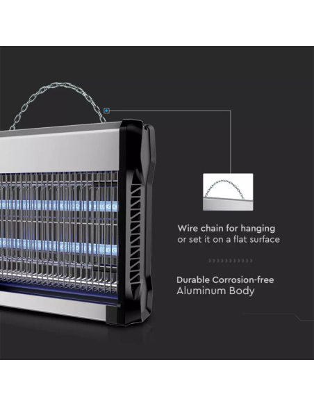 Zanzariera Elettrica con Tubi T8 UV 2*20W 150mq-preview 4859