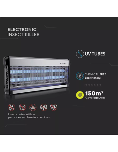 Zanzariera Elettrica con Tubi T8 UV 2*20W 150mq-preview 4860