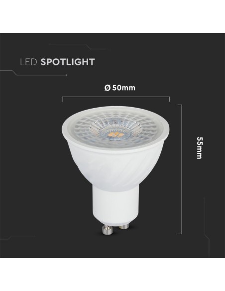 Faretto LED Chip Samsung GU10 6W 110 gradi 4000K-dimensioni
