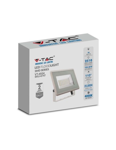 Faro LED SMD 30W F-Series Colore Bianco 4000K IP65-imballo