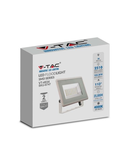 Faro LED SMD 30W F-Series Colore Bianco 4000K IP65-imballo