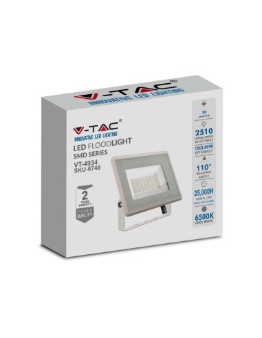 Faro LED SMD 30W F-Series Colore Bianco 6400K IP65-imballo