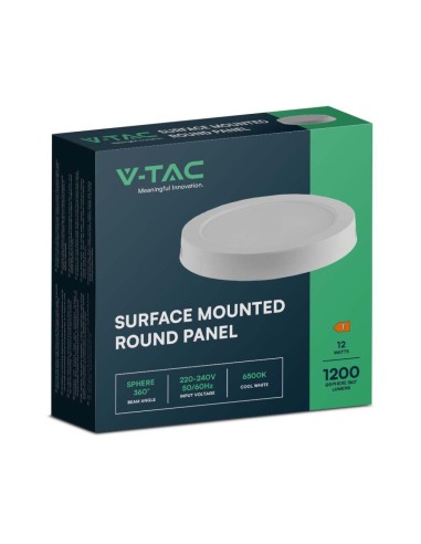 Pannello LED 12W Montaggio a Plafone Rotondo 6500K-imballo