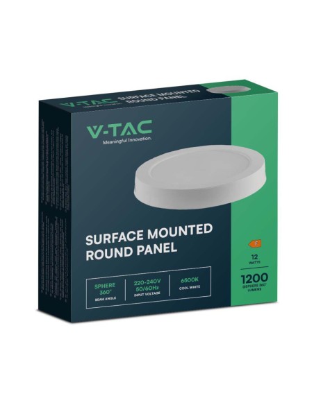 Pannello LED 12W Montaggio a Plafone Rotondo 6500K-imballo