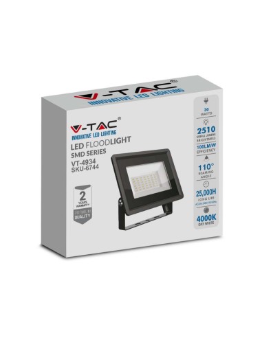 Faro LED SMD 30W F-Series Colore Nero 6500K IP65-imballo