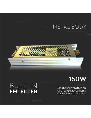 Alimentatore in Metallo 150W 24V 6.5A IP20-preview 2564