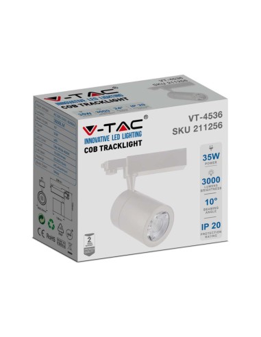 Faretto LED da Binario 35W Colore Bianco 6400K-imballo