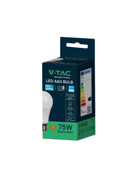 Lampadina LED Chip Samsung E27 10.5W A58 6400K-imballo