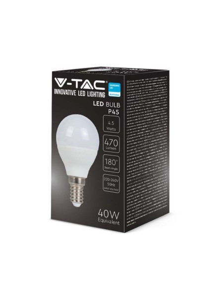 Lampadina LED Chip Samsung E14 5 5W P45 3000K-imballo