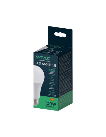 Lampadina LED E27 15W A65 6400K-imballo