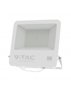 Proiettore LED 100W SMD SAMSUNG CHIP Cavo 1m Corpo Bianco Vetro Smerigliato Grigio 6400K