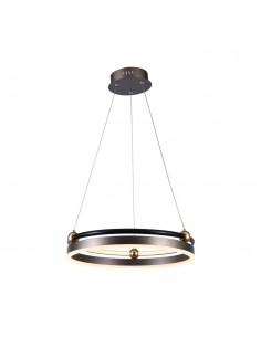 Lampada a sospensione LED di design da 20W Anello singolo 3000K Corpo caffè