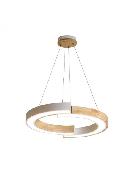 Lampada a sospensione LED di design da 32 W (43*100) 3000 K Corpo bianco in legno