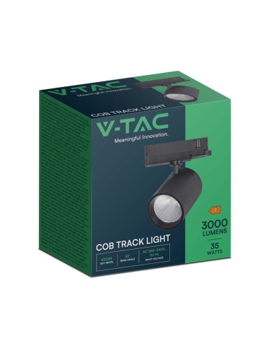 Faretto LED COB da Binario 35W Colore Nero 4000K