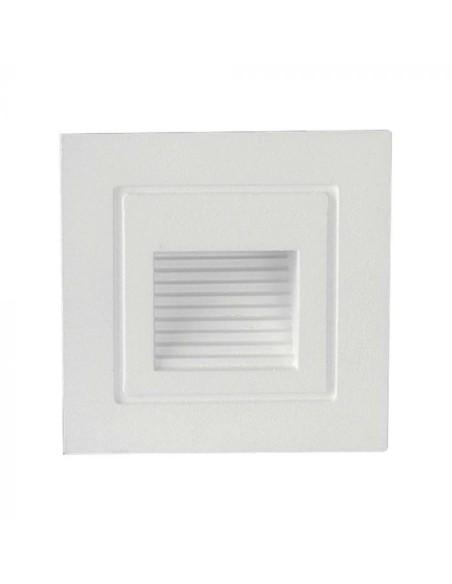 Faretto LED Segnapasso Quadrato Montaggio a Incasso 3W Colore Bianco 3000K IP65