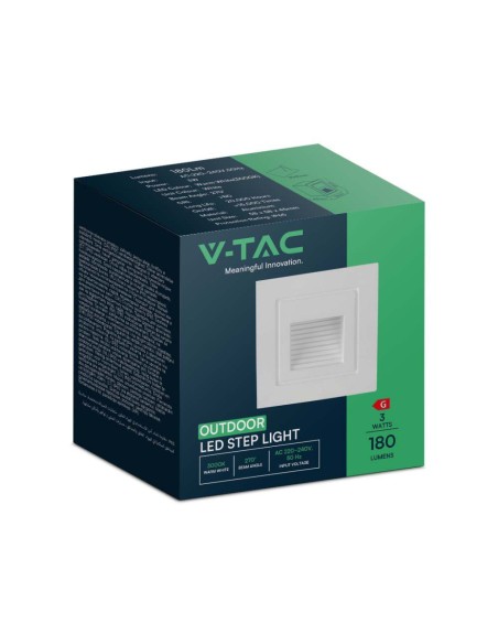 Faretto LED Segnapasso Quadrato Montaggio a Incasso 3W Colore Bianco 3000K IP65