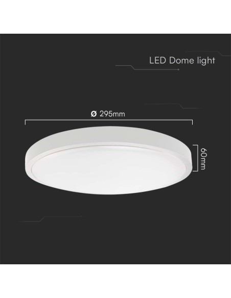 Plafoniera LED Chip Samsung Rotonda 24W 100LM/W Colore Bianco Diametro 295mm 3000K IP44