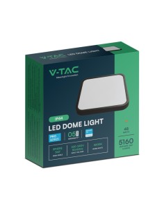 Plafoniera LED Chip Samsung Quadrata 48W 100LM/W Colore Nero 420mm 6500K IP44 2