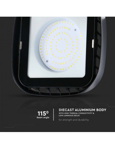 10040-Campana LED SMD Industriale  Quadrata Colore Nero  -7