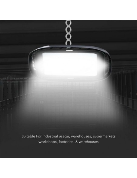 Campana LED SMD Industriale 100W Quadrata Nero 6500K IP65