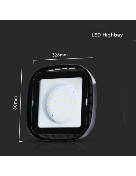 10042-Campana LED SMD Industriale  Quadrata Colore Nero  -2