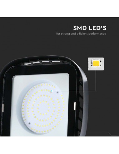 10042-Campana LED SMD Industriale  Quadrata Colore Nero  -6