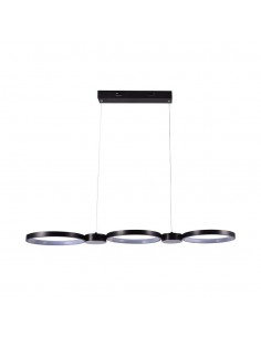 10043-Lampadario LED a Sospensione con  Cerchi  in Metallo Colore Nero  -1